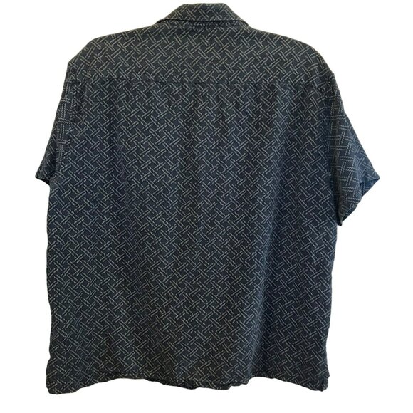 Nat Nast Silk Blend Geometric Design Mens SS Button Up Sz XL Shirt - Picture 6 of 8